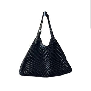 Vintage Cole Haan Genevieve Triangle Leather Weave Tote